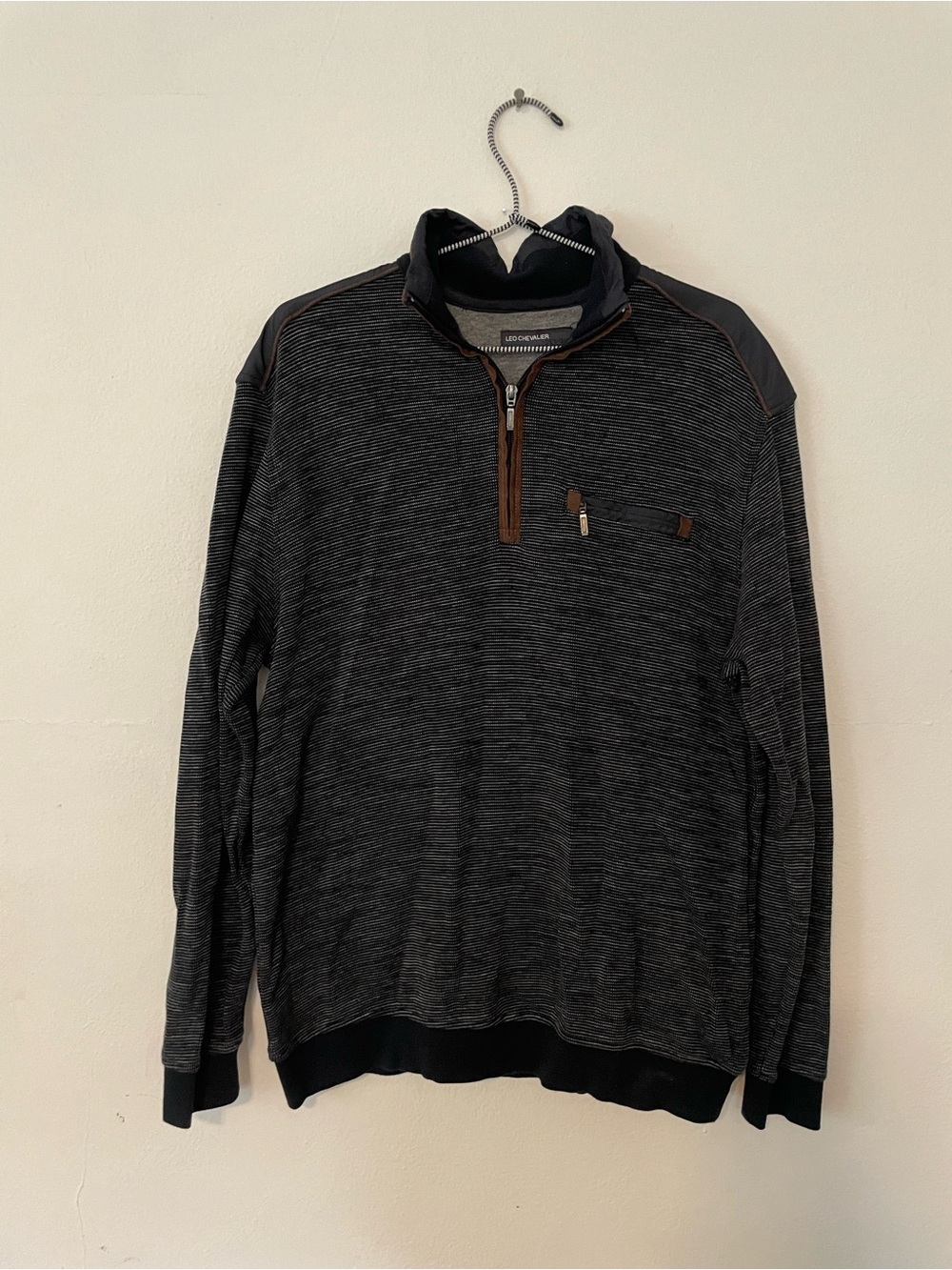 Leo Chevalier Navy and Gray Men’s Quarter-Zip